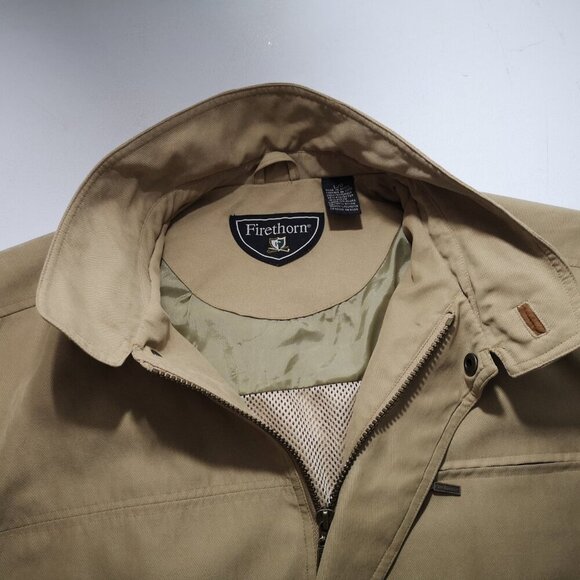 Firethorn Men's Size Large Full Zip Fully Lined Tan Windbreaker Jacket - Picture 4 of 13
